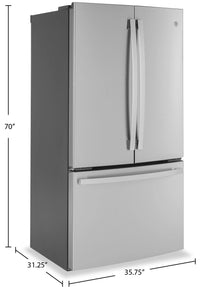 GE 23.1 Cu. Ft. Counter-Depth French-Door Refrigerator - GWE23GYNFS | Réfrigérateur GE de 23,1 pi³ à portes françaises de profondeur comptoir - GWE23GYNFS | GWE23GFS