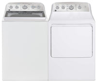 GE 5 Cu. Ft. Top-Load Washer and 7.2 Cu. Ft. Electric Dryer with SaniFresh  | Laveuse à chargement par le haut 5 pi³ et sécheuse électrique de 7,2 pi³ de GE avec cycle SaniFresh  | GETL580W
