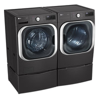 LG 6 Cu. Ft. Front-Load Washer and 9 Cu. Ft. Electric Dryer - Black Steel | Laveuse à chargement frontal de 6 pi³ et sécheuse électrique de 9 pi³ de LG - acier noir | LG8900LD
