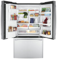 GE 22.1 Cu. Ft. Counter-Depth French-Door Refrigerator - GYE22GYNFS  | Réfrigérateur GE de 22,1 pi³ à portes françaises de profondeur comptoir - GYE22GYNFS  | GYE22GFS