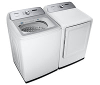 Samsung 5.8 Cu. Ft. Top-Load Washer and 7.4 Cu. Ft. Electric Dryer - White | Laveuse à chargement par le haut de 5,8 pi³ et sécheuse électrique de 7,4 pi³ de Samsung – blanches | SATL5200