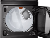 LG 7.3 Cu. Ft. TurboSteam™ Dryer with EasyLoad™ Dual-Opening Door - DLEX7900BE - Dryer in Black Stainless Steel