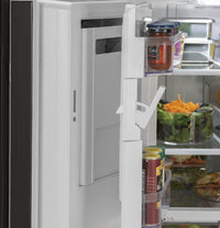 GE 25.5 Cu. Ft. French-Door Refrigerator with Exterior Ice and Water - GFE26JMMES - Refrigerator in Slate