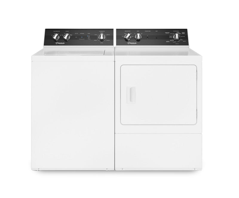 Huebsch 3.2 Cu. Ft. Top-Load Washer and 7 Cu. Ft. Electric Dryer - White | Laveuse à chargement par le haut de 3,2 pi3 et sécheuse électrique de 7 pi3 de Huebsch - blanches | HUTL510E