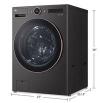 LG 5.8 Cu. Ft. Smart Front-Load Washer with TurboWash® 360 and AI DD™ - WM6500HBA | Laveuse intelligente LG chargement frontal 5,8 pi³ avec technologies TurboWashMD, DDMC IA - WM6500HBA | WM6500HB