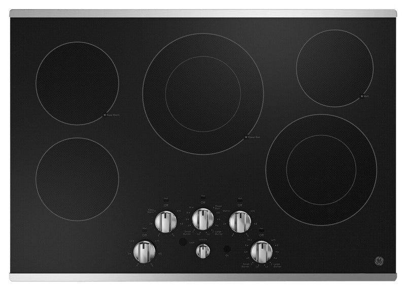 GE 30" Electric Cooktop with Built-In Knob-Control - JEP5030STSS | Surface de cuisson électrique GE de 30 po avec boutons de commande intégrés - JEP5030STSS | JEP5030S
