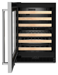 KitchenAid 5 Cu. Ft. 46-Bottle Wine Cellar with Left-Swing Door - KUWL214KSB | Cellier à vin KitchenAid de 5 pi3 pour 46 bouteilles avec charnières de porte à gauche - KUWL214KSB | KUWL214S