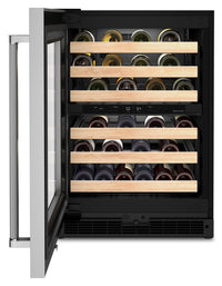KitchenAid 5 Cu. Ft. 46-Bottle Wine Cellar with Left-Swing Door - KUWL214KSB | Cellier à vin KitchenAid de 5 pi3 pour 46 bouteilles avec charnières de porte à gauche - KUWL214KSB | KUWL214S