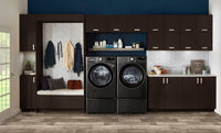 LG 5.2 Cu. Ft. AI Front-Load Washer and 7.4 Cu. Ft. Electric Dryer - Black | Laveuse IA à chargement frontal de 5,2 pi³ et sécheuse électrique de 7,4 pi³ de LG - noires | LGFL410E