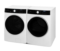 Midea 5.2 Cu. Ft. Washer and 8 Cu. Ft. Electric Dryer with Stacking Kit - White | Laveuse de 5,2 pi³ et sécheuse électrique de 8 pi³ Midea avec ensemble de superposition | MITL52WP