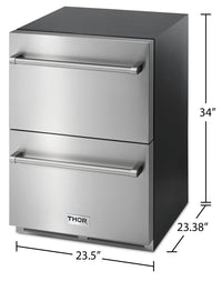 Thor Kitchen 5.4 Cu. Ft. Indoor/Outdoor Refrigerator Drawer - TRF24U | Réfrigérateur-tiroir Thor Kitchen de 5,4 pi3 pour l’intérieur et l'extérieur - TRF24U | TRF24UCS