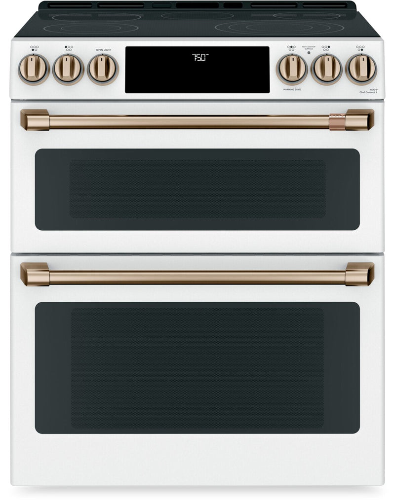 Café 6.7 Cu. Ft. Smart Front-Control Double Oven Electric Range - CES750P4MW2 | Cuisinière électrique Café à four double de 6,7 pi3 avec commandes à l’avant - CES750P4MW2 | CCES750W