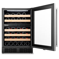 Hisense 4.9 Cu. Ft. 46-Bottle Dual Zone Wine Cooler - HWD46029SS | Refroidisseur à vin à 2 zones Hisense de 4,9 pi3 pour 46 bouteilles - HWD46029SS | HWD4629S