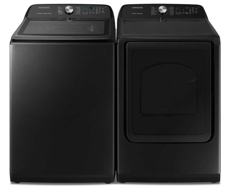 Samsung 5.8 Cu. Ft. Top-Load Washer and 7.4 Cu. Ft. Electric Dryer  |  Laveuse de 5,8 pi³ à chargement par le haut et sécheuse électrique de 7,4 pi³ de Samsung  | SATL5400
