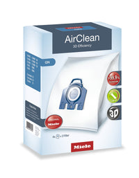 Miele AirClean 3D Efficiency GN 4-Pack Dustbags - 10123210 | Sacs à poussière AirClean 3D Efficiency GN de Miele, ensemble de 4 - 10123210 | 10123210