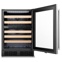 Hisense 4.9 Cu. Ft. 46-Bottle Dual Zone Wine Cooler - HWD46029SS | Refroidisseur à vin à 2 zones Hisense de 4,9 pi3 pour 46 bouteilles - HWD46029SS | HWD4629S