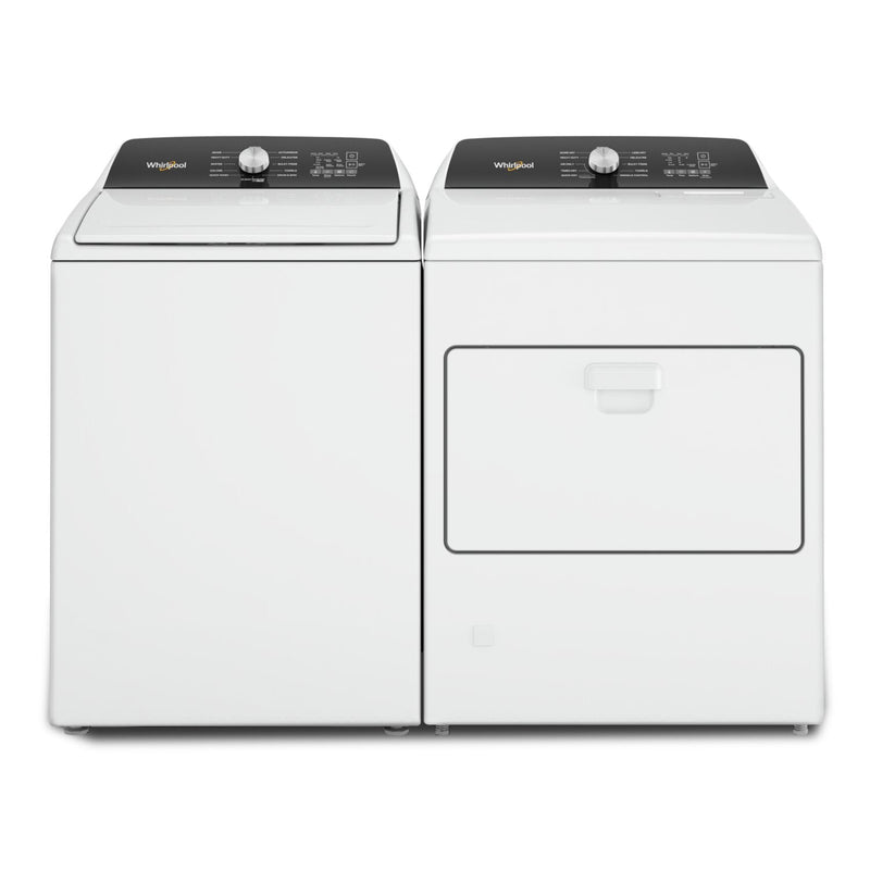 Whirlpool 5.2 Cu. Ft. Top-Load Washer and 7 Cu. Ft. Gas Dryer - White | Laveuse à chargement par le haut de 5,2 pi³ et sécheuse à gaz de 7 pi³ de Whirlpool - blanches | WHTL50LG