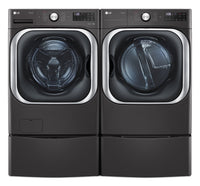 LG 6 Cu. Ft. Front-Load Washer and 9 Cu. Ft. Electric Dryer - Black Steel | Laveuse à chargement frontal de 6 pi³ et sécheuse électrique de 9 pi³ de LG - acier noir | LG8900LD