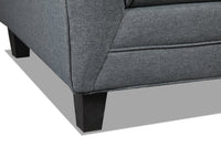 Novalee Linen-Look Fabric Sofa - Grey|Sofa Novalee en tissu d'apparence lin - gris|NOVAGYSF
