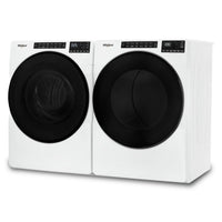 Whirlpool 5.8 Cu. Ft. Front-Load Washer and 7.4 Cu. Ft. Gas Dryer - White | Laveuse à chargement frontal de 5,8 pi³ et sécheuse à gaz de 7,4 pi³ de Whirlpool - blanches | WHFL665G