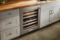 KitchenAid 5 Cu. Ft. 46-Bottle Wine Cellar with Left-Swing Door - KUWL214KSB | Cellier à vin KitchenAid de 5 pi3 pour 46 bouteilles avec charnières de porte à gauche - KUWL214KSB | KUWL214S
