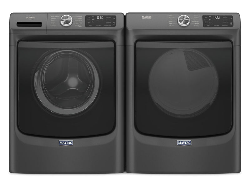 Maytag 5.5 Cu. Ft. Front-Load Washer and 7.3 Cu. Ft. Electric Dryer with Extra Power | Laveuse à chargement frontal de 5,5 pi³ et sécheuse à électrique de 7,3 pi³ avec Extra Power de Maytag | MAFL663B