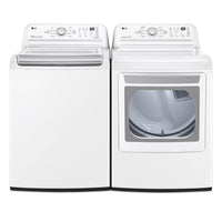LG 5.8 Cu. Ft. Top-Load Washer and 7.3 Cu. Ft. Electric Dryer - White  |  Laveuse à chargement par le haut de 5,8 pi3 et sécheuse électrique de 7,3 pi3 de LG - blanches | LGTL7150