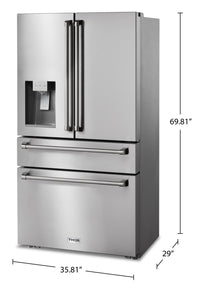 Thor Kitchen 22 Cu. Ft. Counter-Depth French-Door Refrigerator - TRF3601FD | Réfrigérateur Thor Kitchen de 22 pi³ à portes françaises de profondeur comptoir - TRF3601FD | TRF3601S