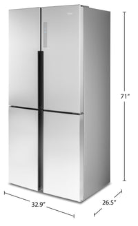 Haier 16.4 Cu. Ft. Quad-Door Refrigerator - QHE16HYPFS | Réfrigérateur à 4 portes Haier de 16,4 pi³ - QHE16HYPFS | QHE16HYS