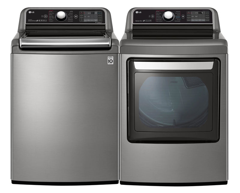 LG 5.8 Cu. Ft. Top-Load Washer and 7.3 Cu. Ft. Electric Dryer | Laveuse à chargement par le haut de 5,8 pi³ et sécheuse électrique de 7,3 pi³ de LG | LGTL780V