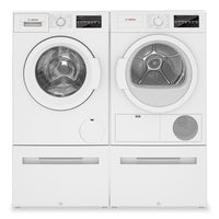 Bosch 300 Series 2.2 Cu. Ft. Front-Load Washer and 4 Cu. Ft. Condensation Dryer  | Laveuse à chargement frontal 2,2 pi³ et sécheuse par condensation de 4 pi³ de série 300 de Bosch  | BHFL300W