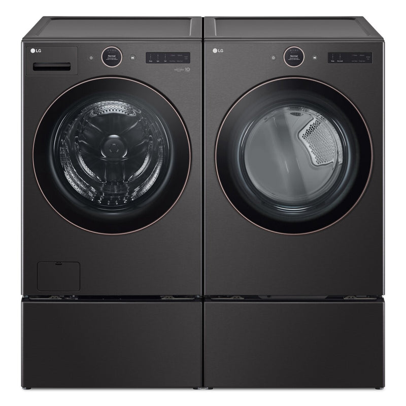 LG 5.8 Cu. Ft. Front-Load Washer and 7.4 Cu. Ft. Electric Dryer with TurboSteam® | Laveuse à chargement frontal 5,8 pi³ et sécheuse électrique 7,4 pi³ avec technologie TurboSteamMD LG | LGFL650B