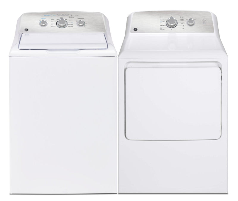 GE 4.4 Cu. Ft. Top-Load Washer and 6.2 Cu. Ft. Electric Dryer – White  | Laveuse à chargement par le haut de 4,4 pi3 et sécheuse électrique de 6,2 pi3 de GE - blanches  | GETL331W