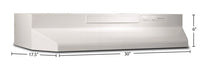 Broan BU2-Series 30" Under-Cabinet Range Hood - BU230WW | Hotte de cuisinière sous l'armoire Broan de série BU2 de 30 po - BU230WW | BU230WWH