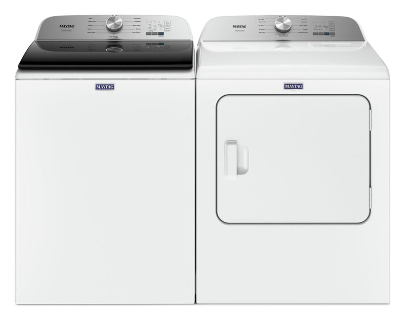 Maytag 5.4 Cu. Ft. Pet Pro Top-Load Washer and 7 Cu. Ft. Electric Dryer - White | Laveuse Pet Pro à chargement par le haut de 5,4 pi3 et sécheuse électrique de 7 pi3 de Maytag – blanches | MATL650W