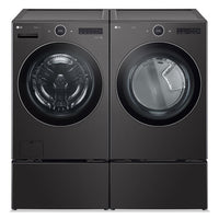 LG 5.8 Cu. Ft. Smart Front-Load Washer and 7.4 Cu. Ft. Electric Dryer - Black Steel | Laveuse intelligente à chargement frontal de 5,8 pi³ et sécheuse électrique de 7,4 pi³ de LG - acier noir | LGFL670B