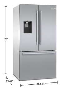 Bosch 26 Cu. Ft. 500 Series French-Door Refrigerator - B36FD50SNS | Réfrigérateur Bosch de série 500 de 26 pi3 à portes françaises - B36FD50SNS | B36FD5SS