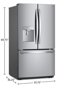 LG 29 Cu. Ft. French-Door Refrigerator - LRFWS2906S | Réfrigérateur LG de 29 pi³ à portes françaises - LRFWS2906S | LRFWS290