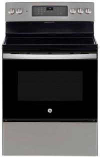 GE 5 Cu. Ft. Freestanding Electric Range with No-Preheat Air Fry - JCB840ETES | Cuisinière électrique amovible GE de 5 pi3 avec friture à air sans préchauffage - JCB840ETES | JCB840ET