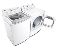 LG 5.8 Cu. Ft. Top-Load Washer and 7.3 Cu. Ft. Electric Dryer - White  |  Laveuse à chargement par le haut de 5,8 pi3 et sécheuse électrique de 7,3 pi3 de LG - blanches | LGTL7150