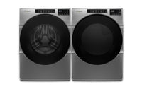 Whirlpool 5.2 Cu. Ft. Front-Load Washer and 7.4 Cu. Ft. Electric Dryer - Chrome Shadow | Laveuse à chargement frontal de 5,2 pi³ et sécheuse électrique de 7,4 pi³ de Whirlpool - ombre chrome | WHFL565C