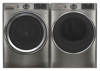GE 5.5 Cu. Ft. Front-Load Washer and 7.8 Cu. Ft. Electric Dryer with Built-In Wi-Fi | Laveuse à chargement frontal de 5,5 pi³ et sécheuse électrique de 7,8 pi³ de GE avec Wi-Fi intégré | GEFL650N