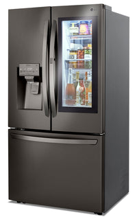 LG 23.5 Cu. Ft. French-Door Refrigerator with InstaView™ Door-in-Door® - LRFVC2406D - Refrigerator in Smudge Resistant Black Stainless Steel