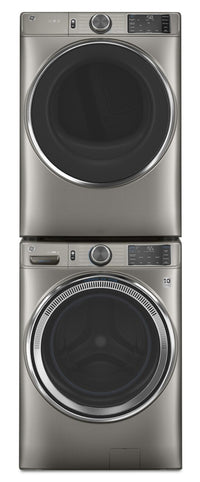 GE 5.5 Cu. Ft. Front-Load Washer and 7.8 Cu. Ft. Electric Dryer with Built-In Wi-Fi | Laveuse à chargement frontal de 5,5 pi³ et sécheuse électrique de 7,8 pi³ de GE avec Wi-Fi intégré | GEFL650N