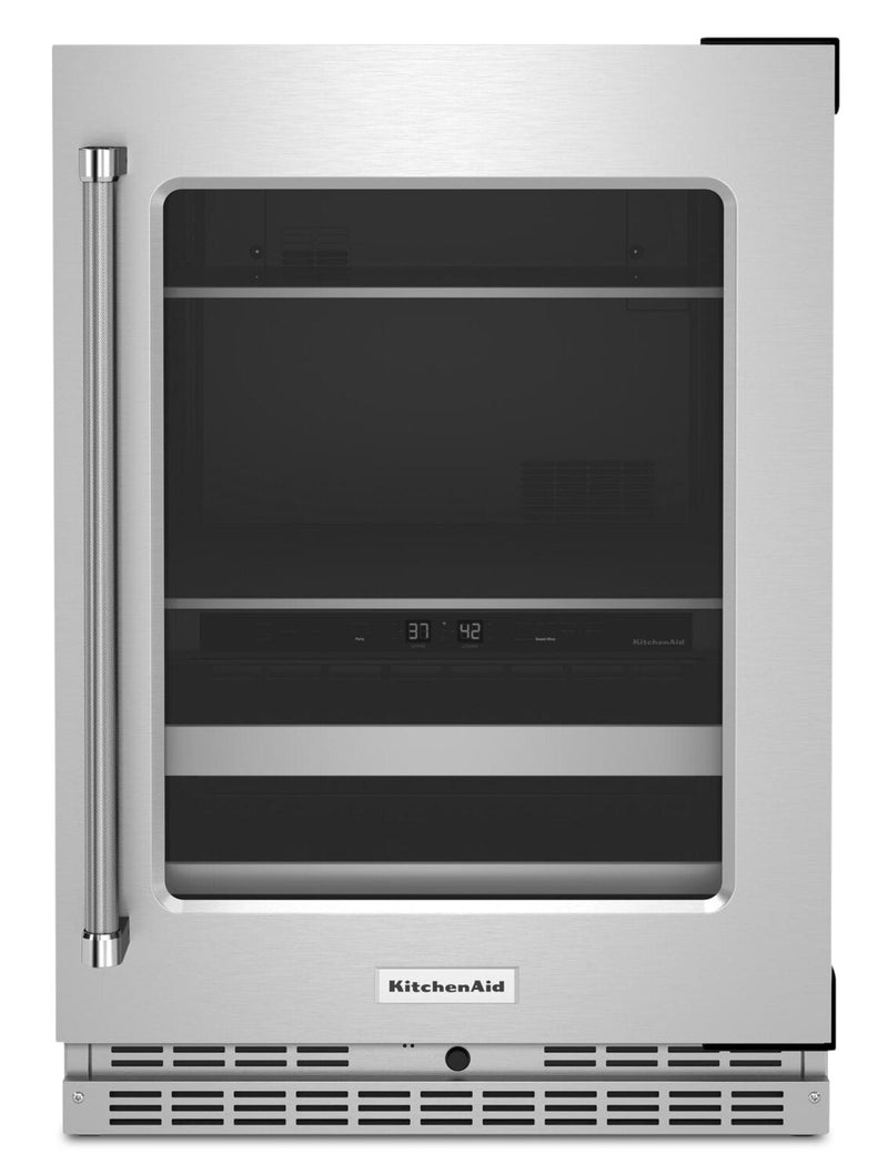 KitchenAid 4.9 Cu. Ft. 14-Bottle Beverage Centre with Right-Swing Door - KUBR314KSS | Refroidisseur à boissons KitchenAid 4,9 pi3 14 bouteilles, charnières de porte à droite - KUBR314KSS | KUBR314S