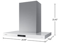 Samsung Bespoke 30" 7 Series Smart Chimney Range Hood - NK30CB700W12AA | Hotte cheminée intelligente Bespoke de Samsung 30 po de série 7 - NK30CB700W12AA | NK30CB7W