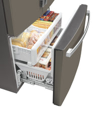GE 23.1 Cu. Ft. Counter-Depth French-Door Refrigerator - GWE23GMNES  | Réfrigérateur GE de 23,1 pi³ à portes françaises de profondeur comptoir - GWE23GMNES  | GWE23GES