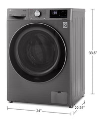 LG 2.6 Cu. Ft. Smart Front-Load Washer - WM1455HPA | Laveuse intelligente LG à chargement frontal de 2,6 pi3 – WM1455HPA | WM1455HP