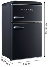 Galanz 3.1 Cu. Ft. Retro Mini Refrigerator - GLR31TBKER - Refrigerator in Black