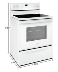Whirlpool 5.2 Cu. Ft. Electric Range with Frozen Bake™ - YWFE505W0JW | Cuisinière électrique Whirlpool de 5,2 pi3 avec technologie Frozen BakeMC - YWFE505W0JW | YWFE505W